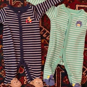 Baby Newborn stripe button up onesies